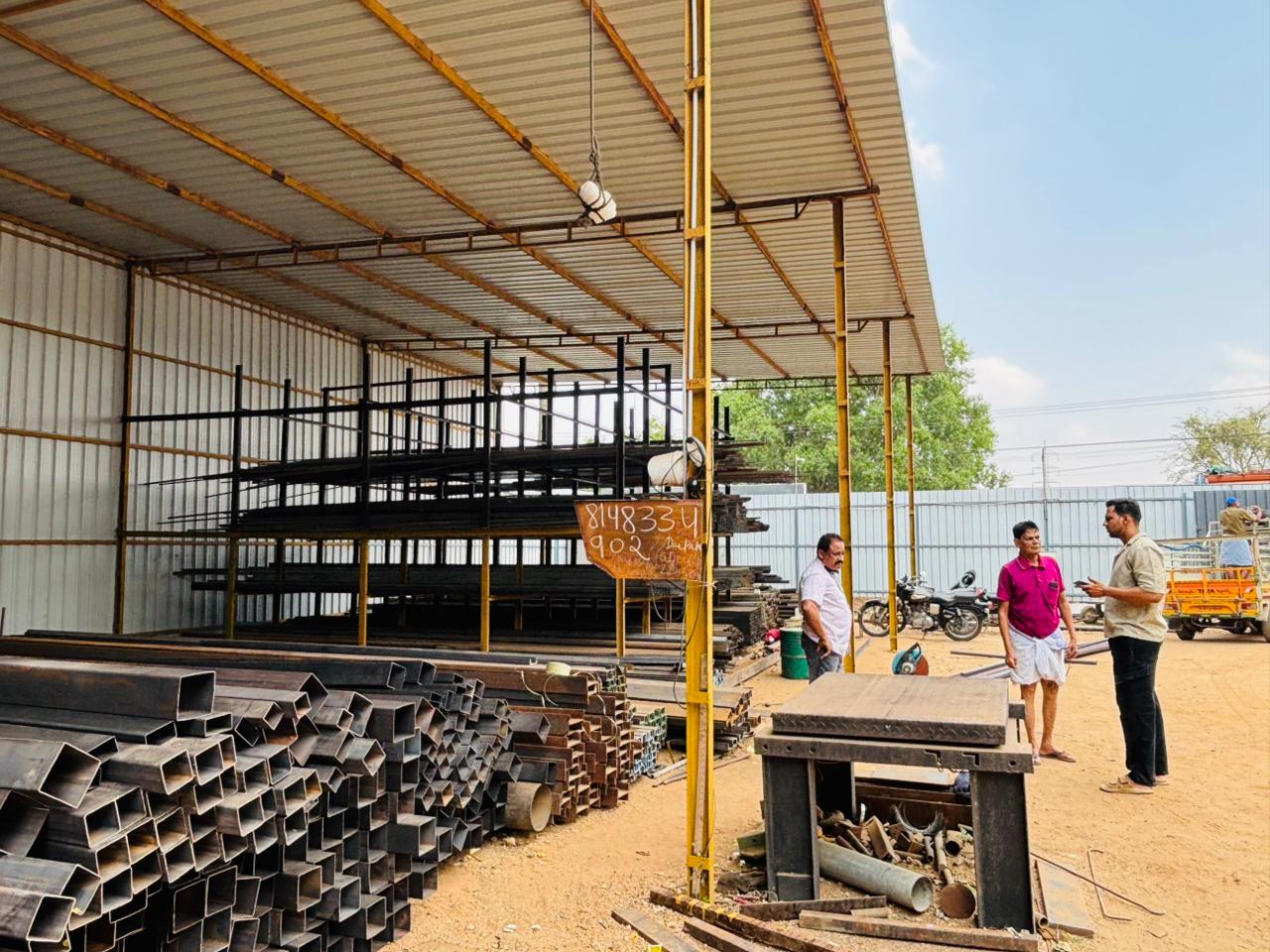 Gas cutting in progress